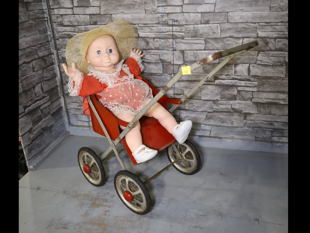 Vintage Doll and Stroller