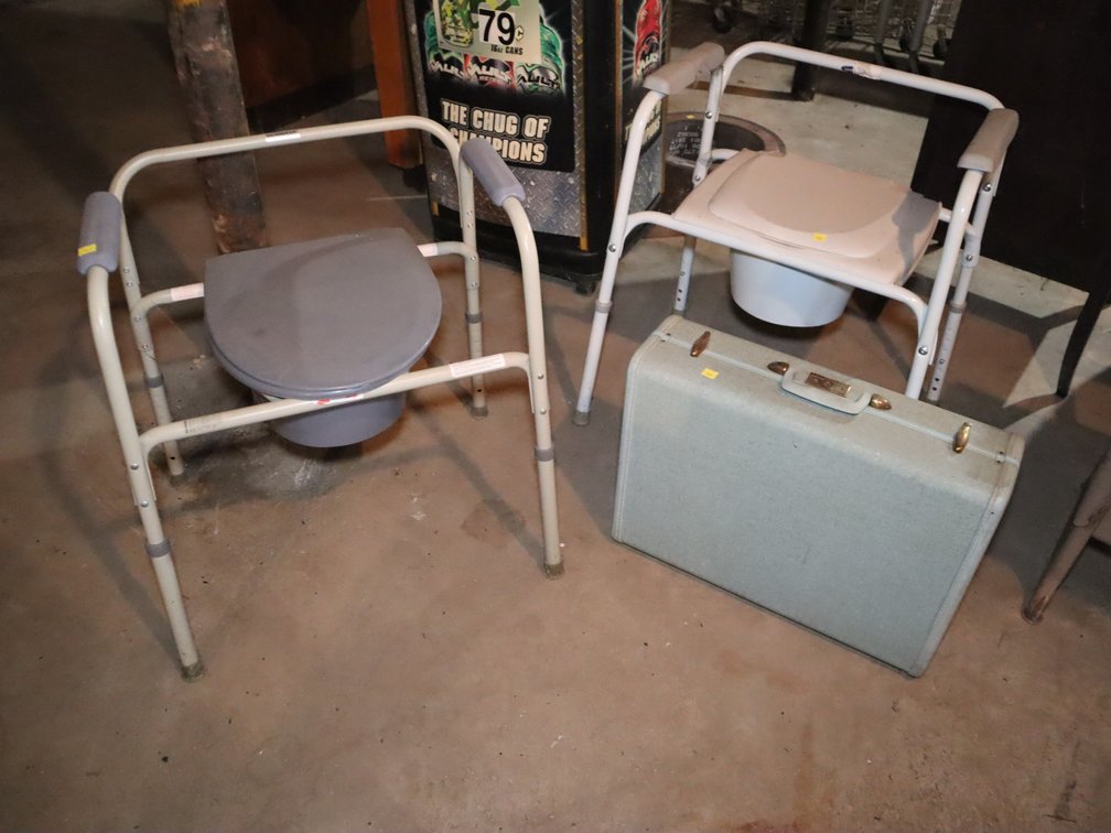 Bedside Commodes & Vintage Suitcase
