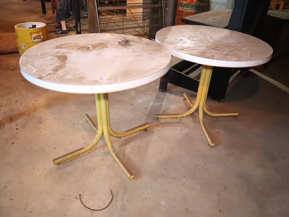 (2) Vintage Round Cafe Tables