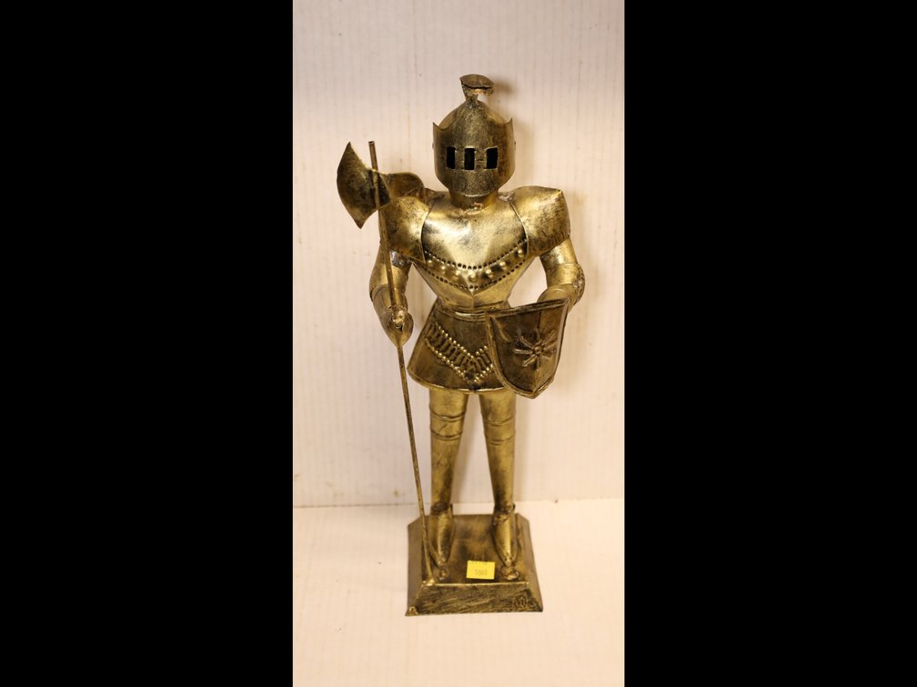 Small Tin Medieval Knight Statue