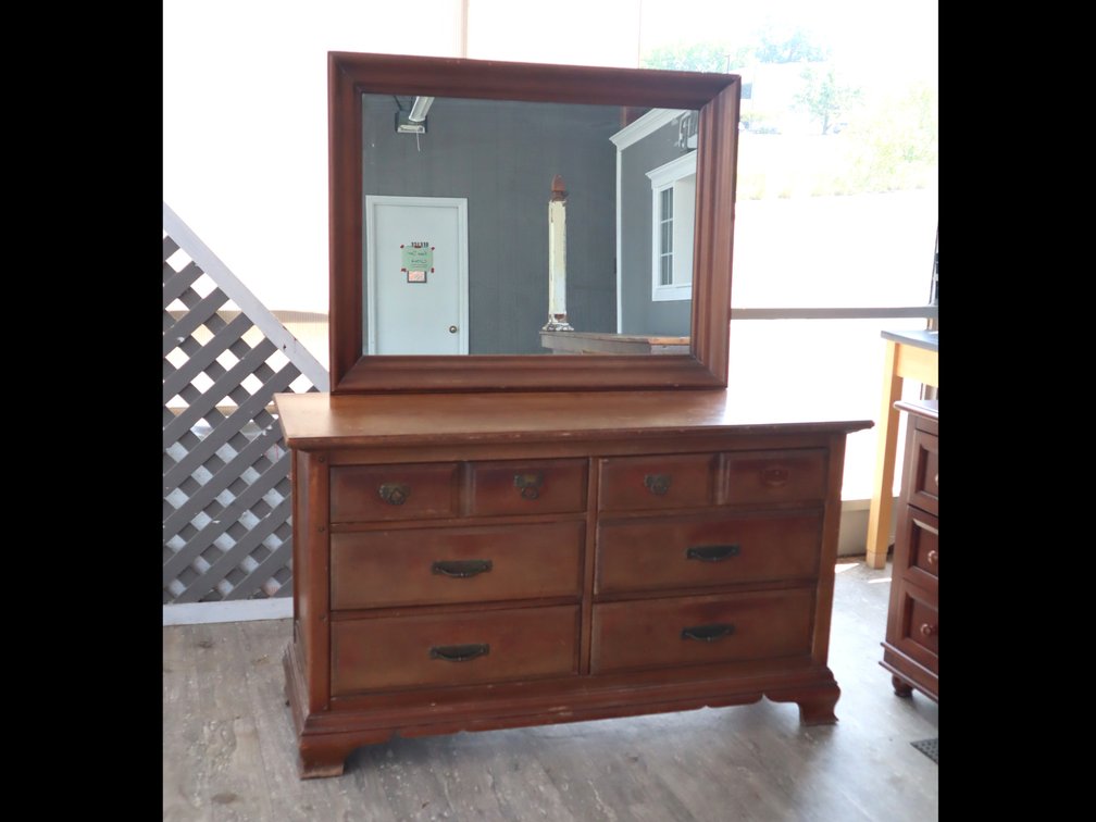 Traditional Cherry Dresser with Mirror