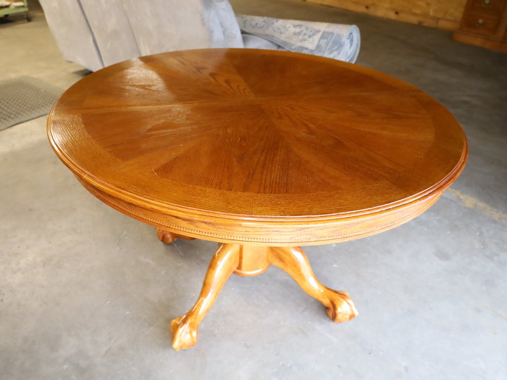 Vintage Oak Pedestal Table