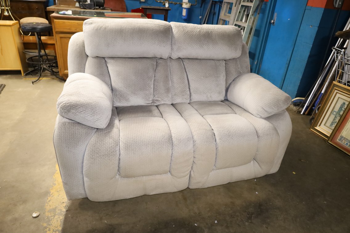 Channel-Tufted Reclining Loveseat