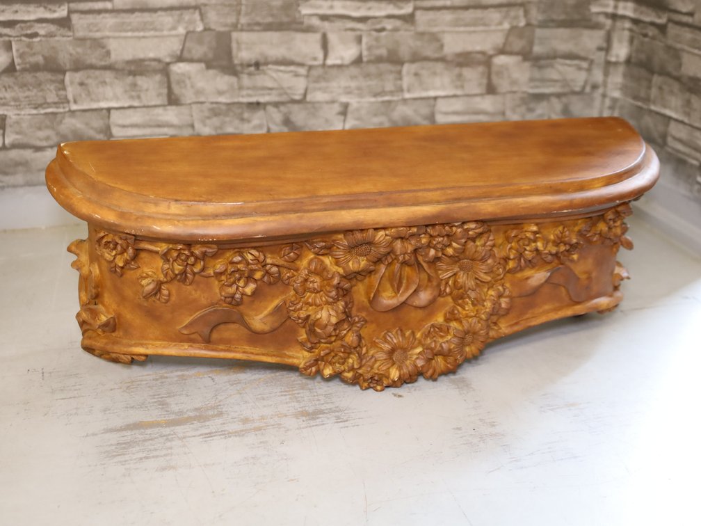 Carved Wood Wall Shelf