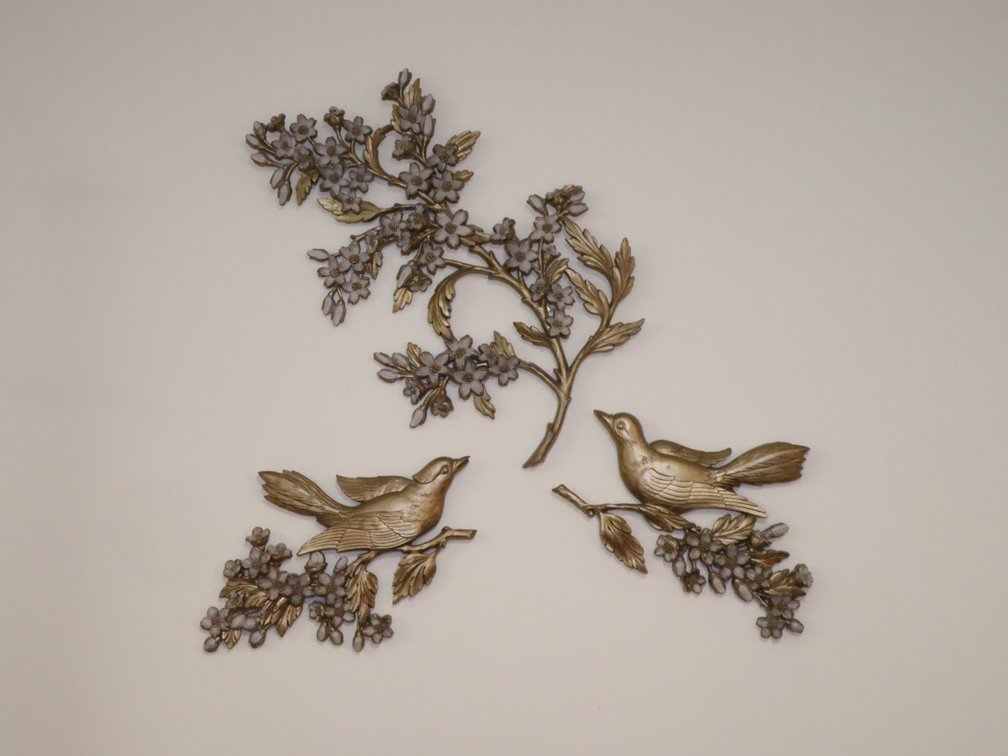 Three-piece Bird and Blossom Wall Decor