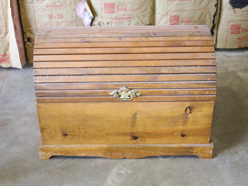 Vintage-Style Wooden Domed Trunk