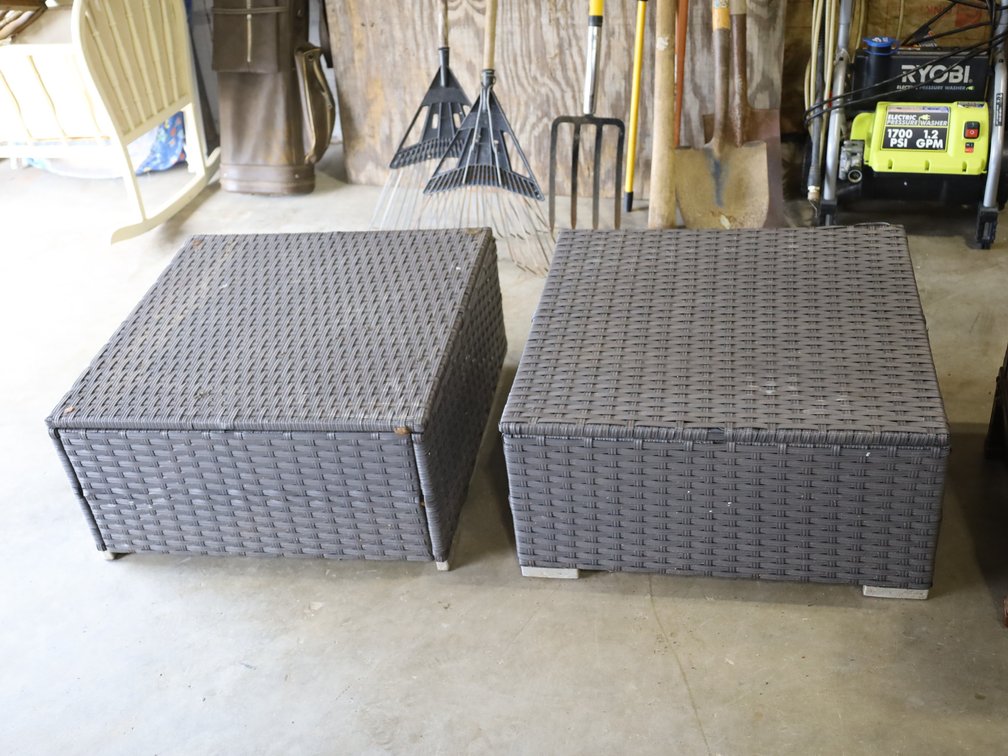 (2) Hawthorne Collections Patio Ottomans