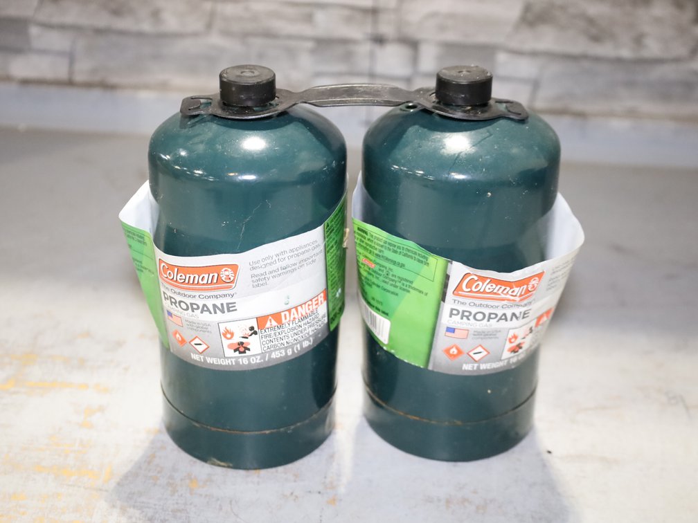 (2) Coleman propane camping gas cylinders