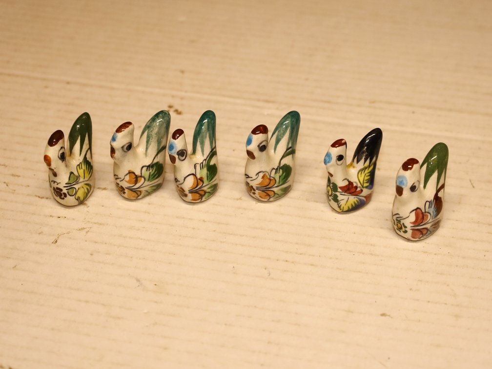 6 Tonala Style Pottery Birds