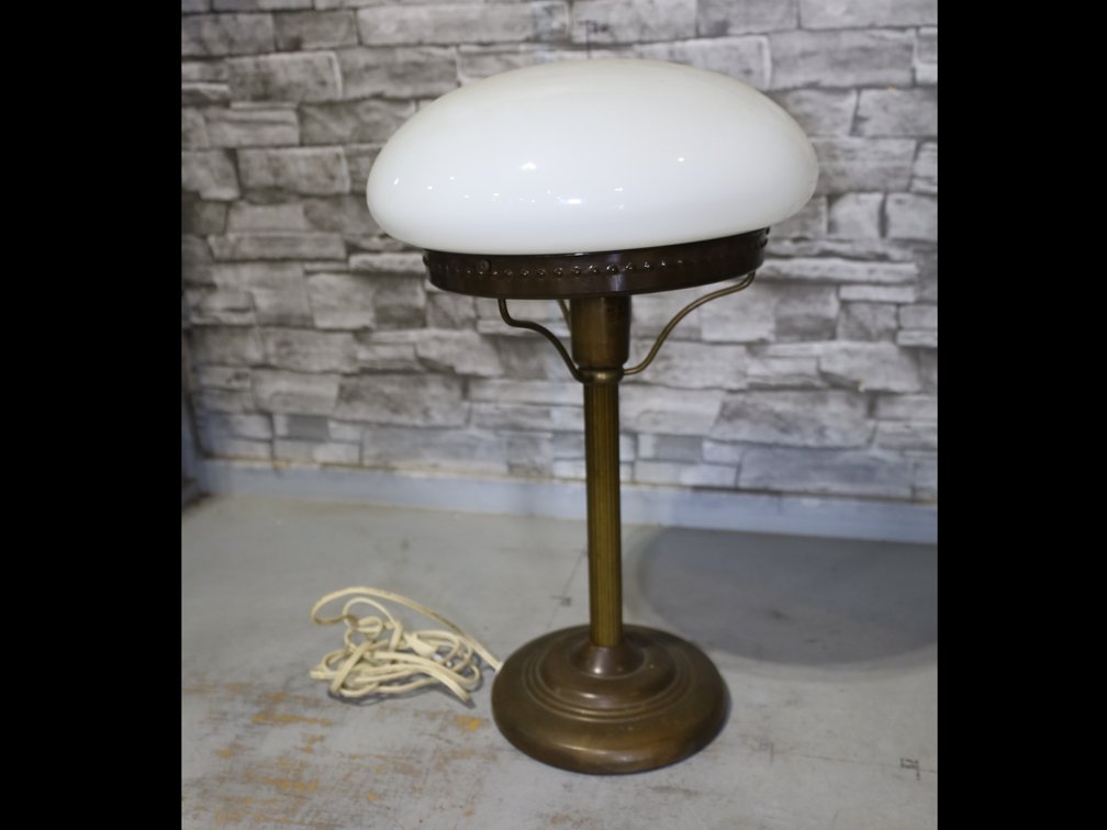 Art Deco Brass Mushroom Table Lamp