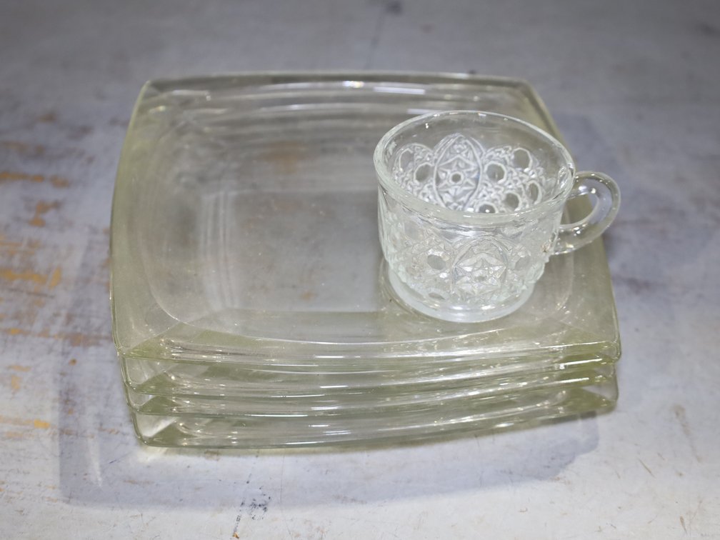 Pressed Glass Punch Bowl Sets