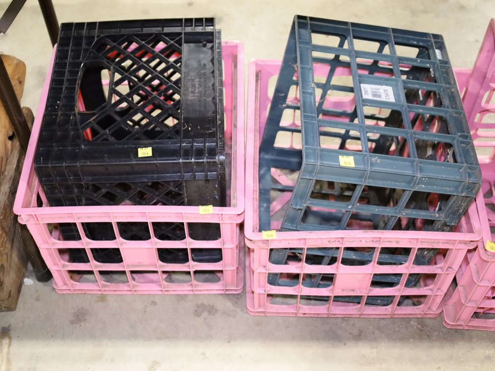 (8) Plastic Storage Crates