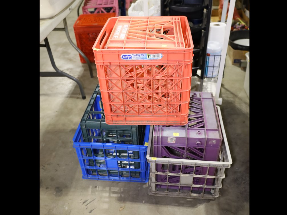 (6) Plastic Storage Crates
