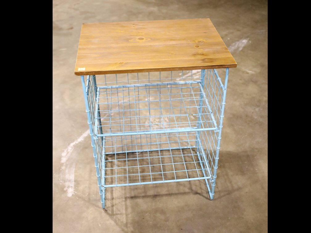 Wood-Top Wire Storage Rack