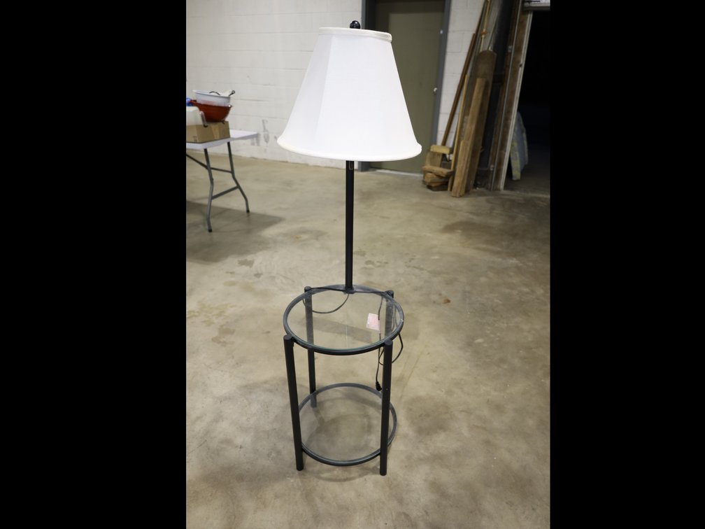 Floor Lamp with Glass Table Base
