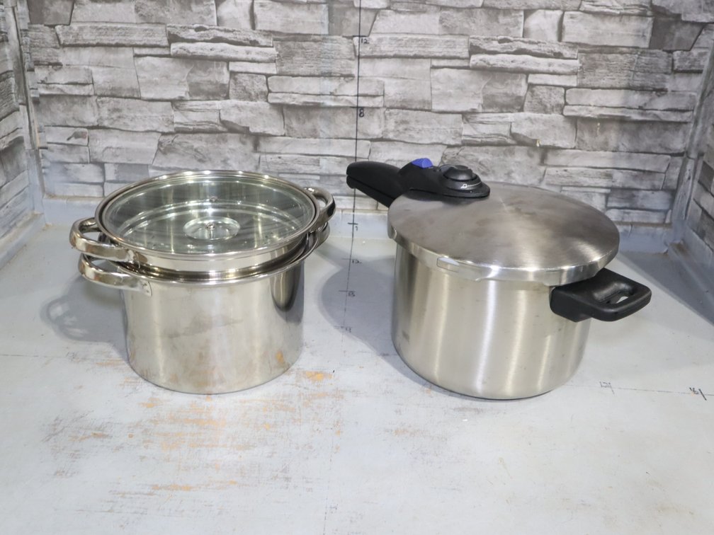 Stainless Stockpot and Pressure Cooker