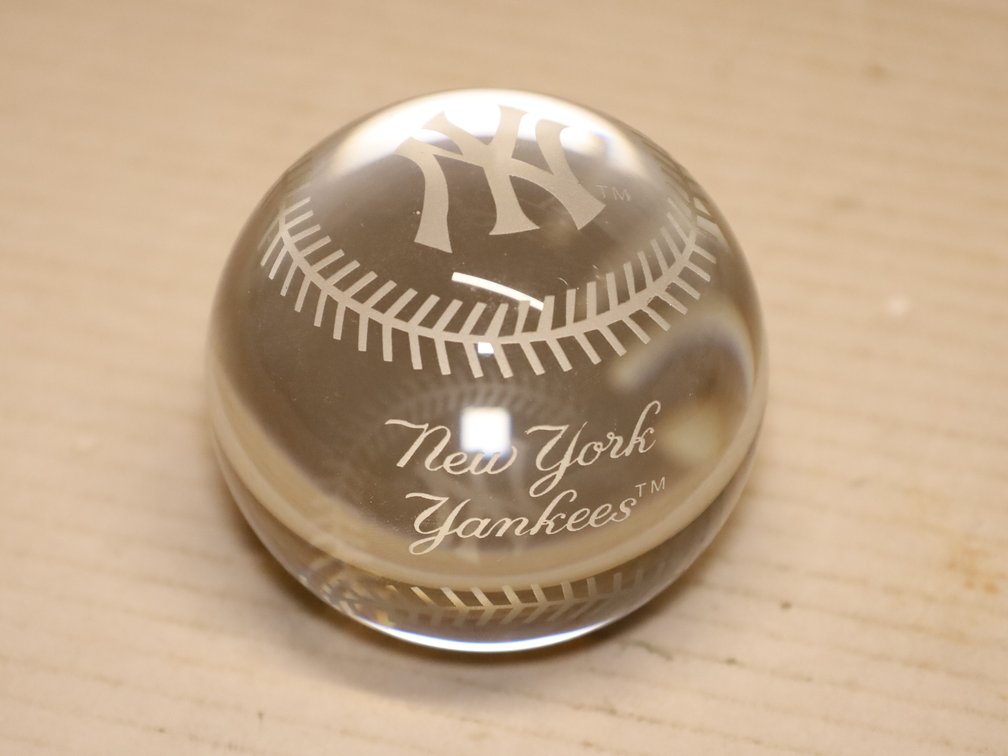 New York Yankees Glass Paperweight