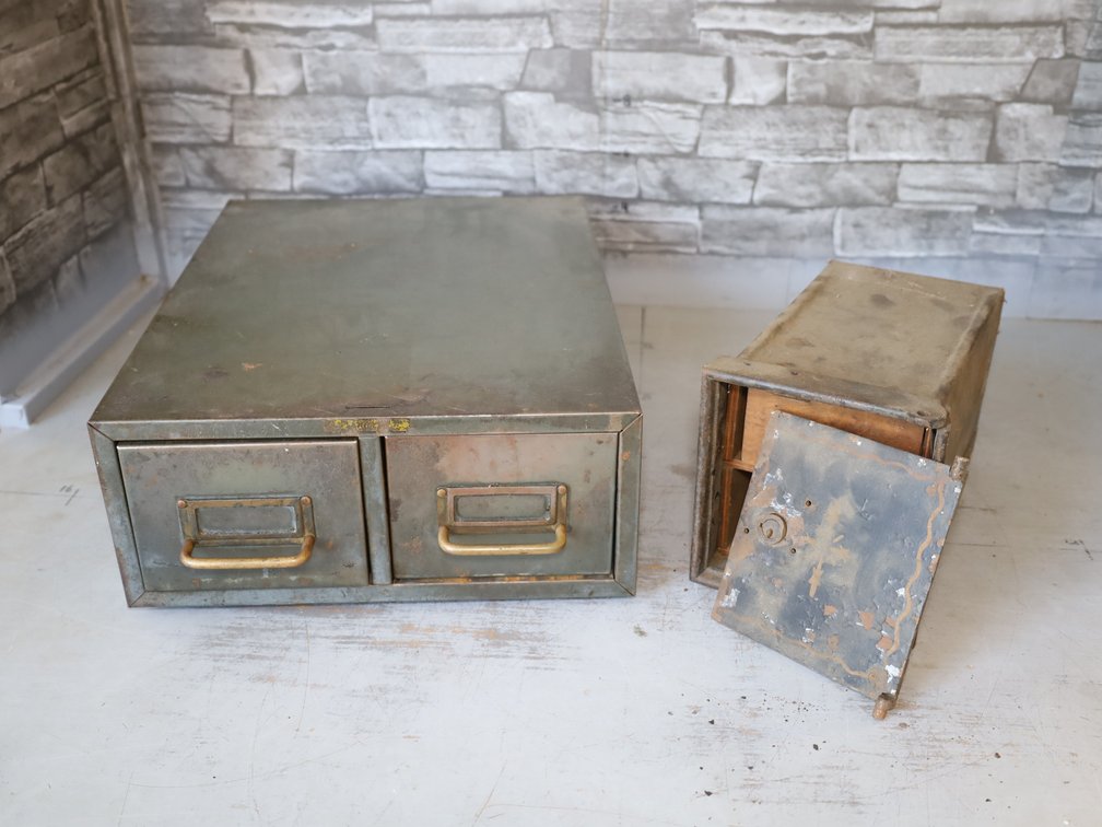 Vintage Metal Filing Boxes