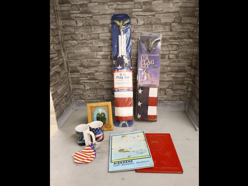 Annin US flag Set & Heath Deluxe US Flag Kit w/ Eagle Finials