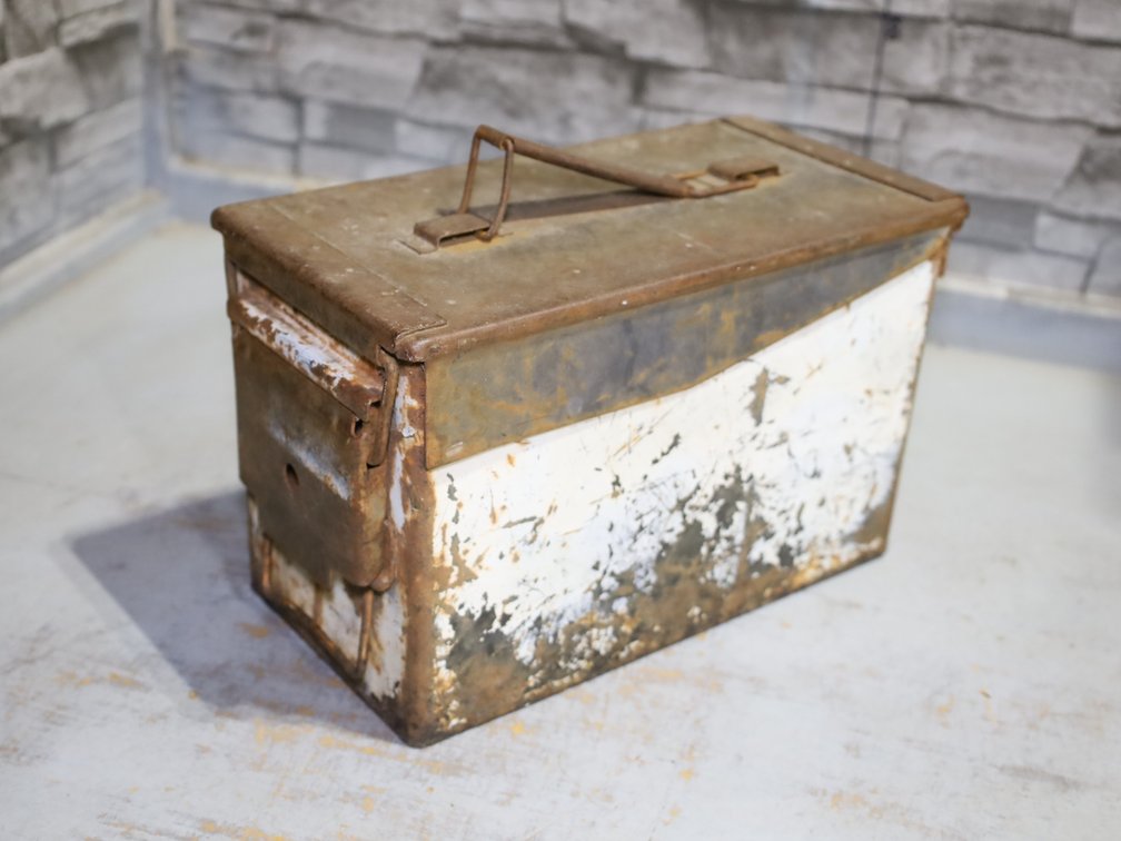 Metal Ammo Box w/ Hinged, Latching Lid