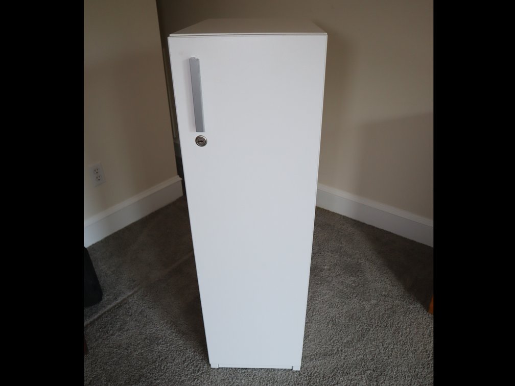 White Locking Storage Cabinet