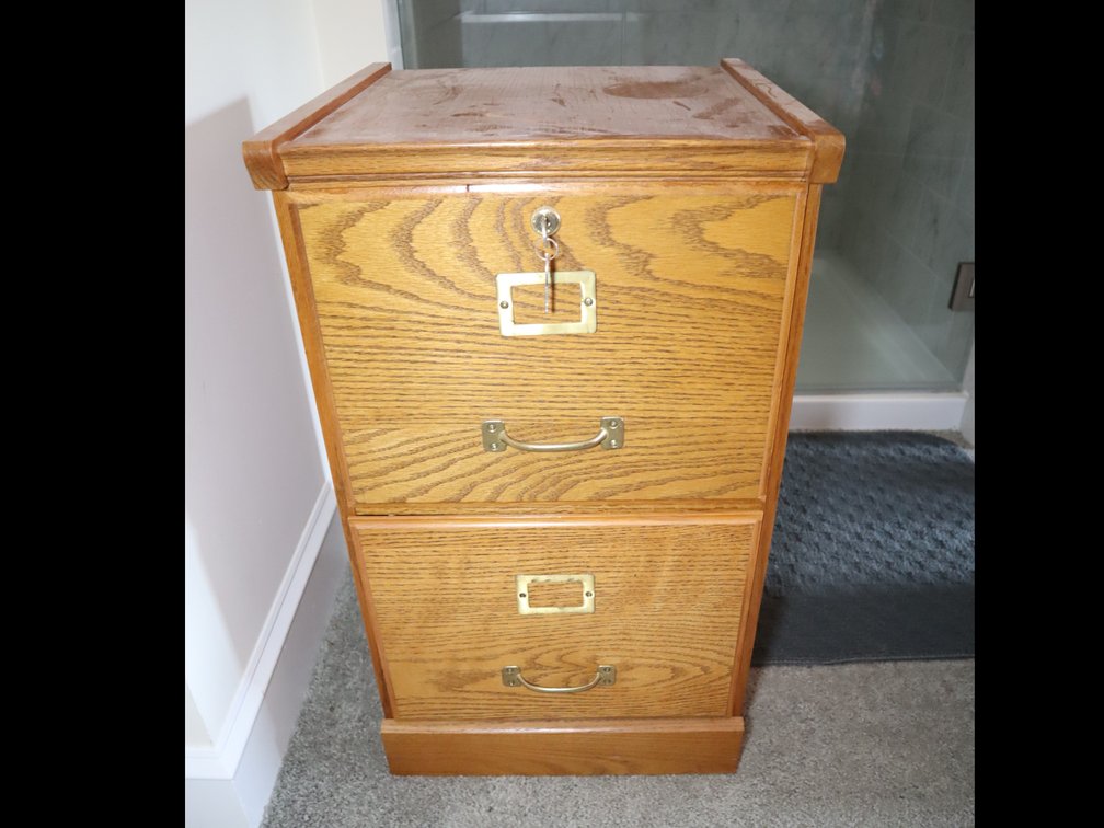 Traditional Oak File Cabinet
