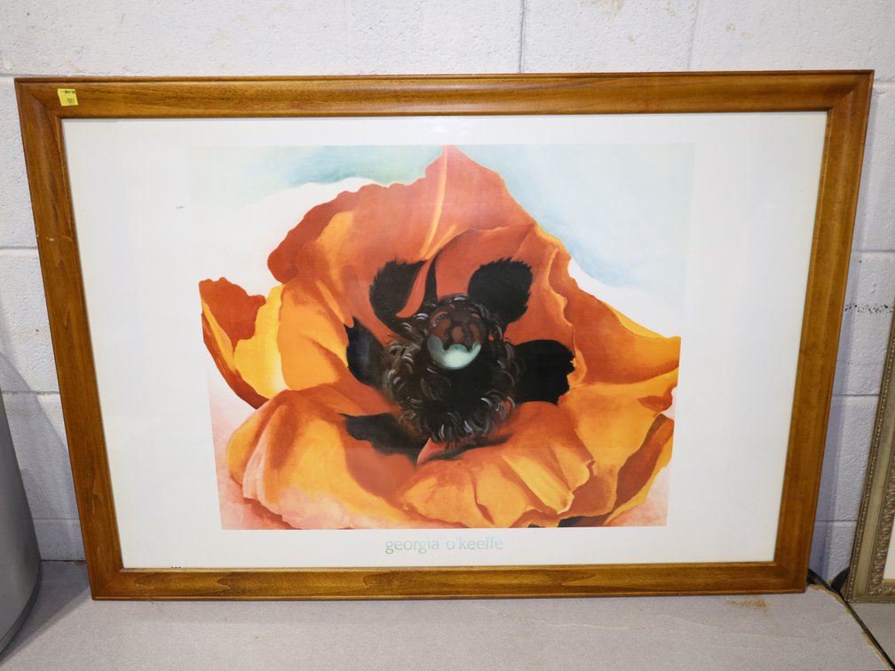 Framed Georgia O'Keeffe Poppy Print in Wood Frame