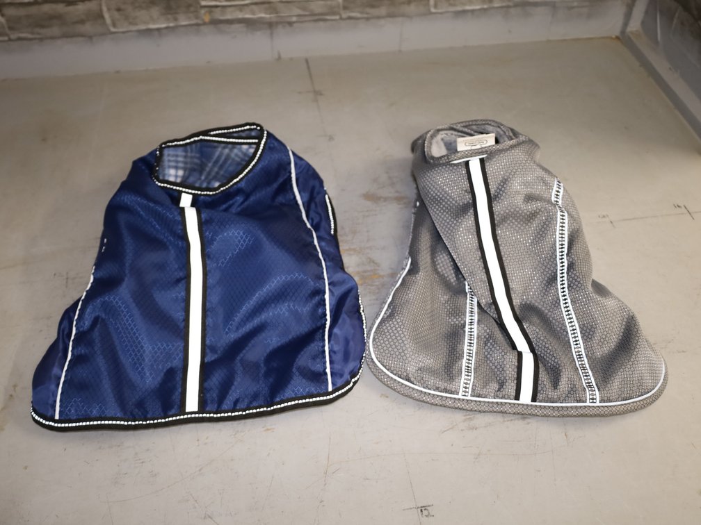 (2) Water-Resistant Small Dog Coats w/ Reflective Trim