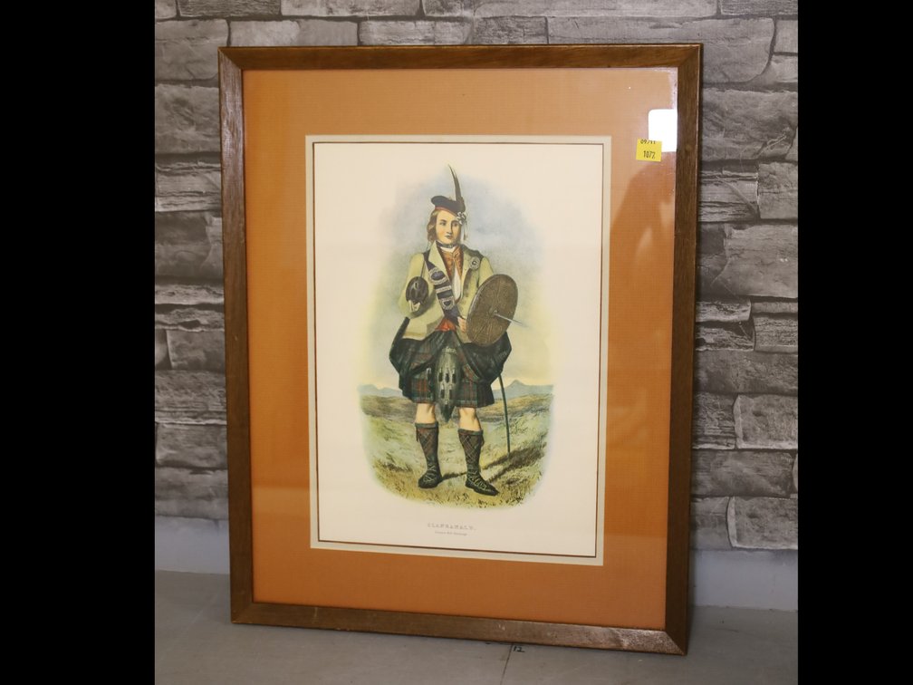 "Clanranald" Framed Lithograph of Scottish Highlander
