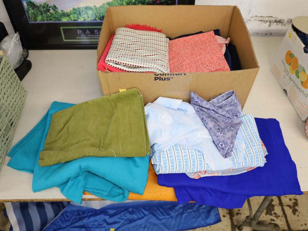 Assorted Fabric Remnants In Various Colors, Prints, & Patterns