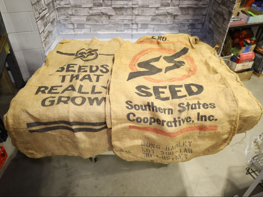 Vintage Advertising Sacks Incl: Southern States Cooperative, Farm Bureau Feeds...
