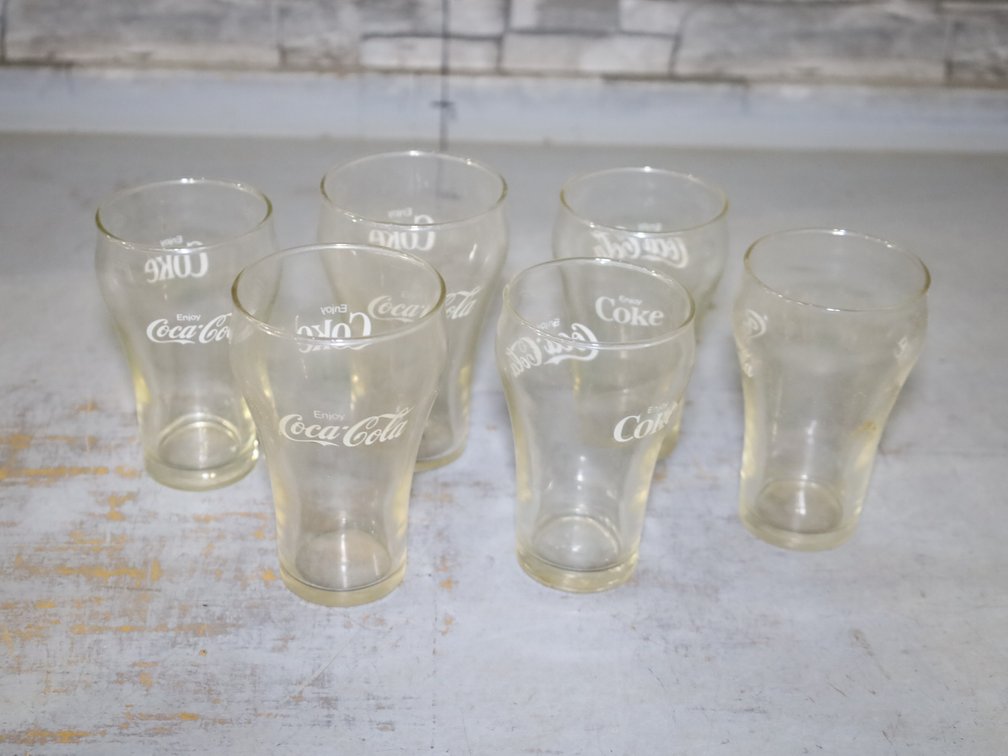 (6) Coca-Cola Glasses w/ "Enjoy Coke" & "Enjoy Coca-Cola" Lettering.