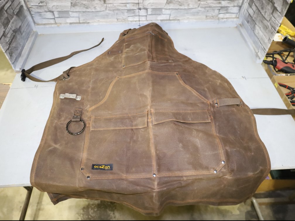 EcoZen Lifestyle Waxed Canvas Shop Apron w/ Multiple Pockets & Tool Ring.