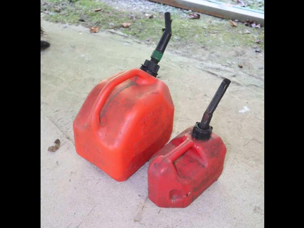 (2) Plastic Gas Cans w/ Spouts