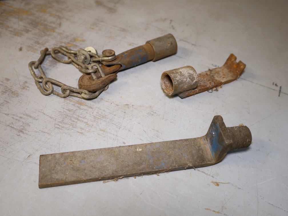 Chain w/ Hook & Threaded Pipe Fitting, Steel Pry Bar w/ Coupling...