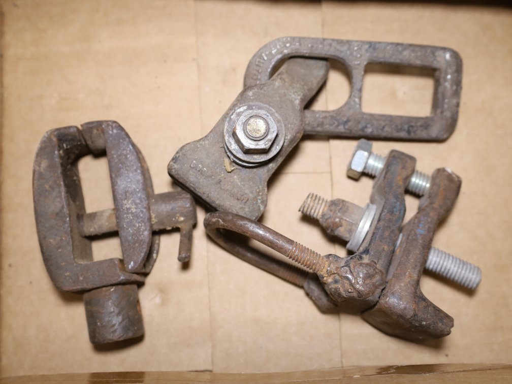(2) Cast Iron Clamps w/ Bolts, Steel Lifting Lug w/ Hardware...