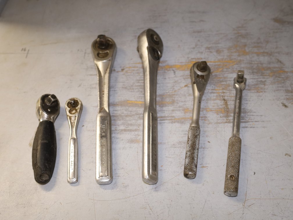 Craftsman Wrenches & (6) Ratchets w/ (8) Sockets on Rail, Deep Socket, U-Joint...