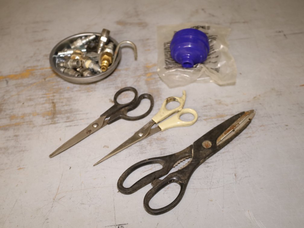 Sharpe Disposable Spray Gun Filter, (3) Scissors, and...
