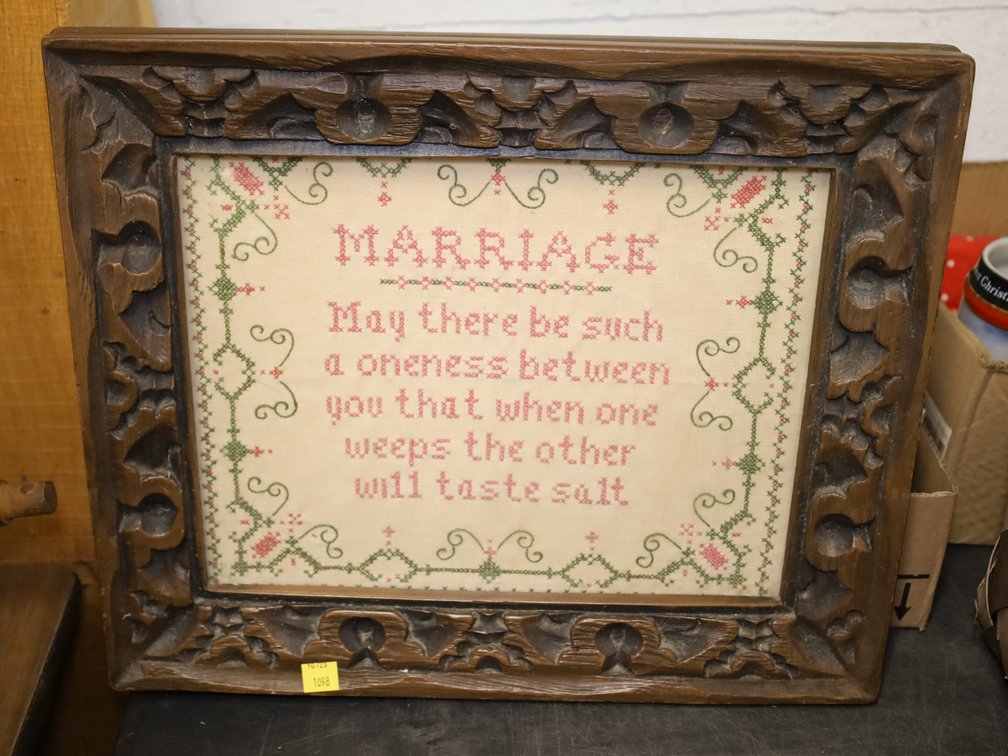 "Marriage" Needlepoint Plaque