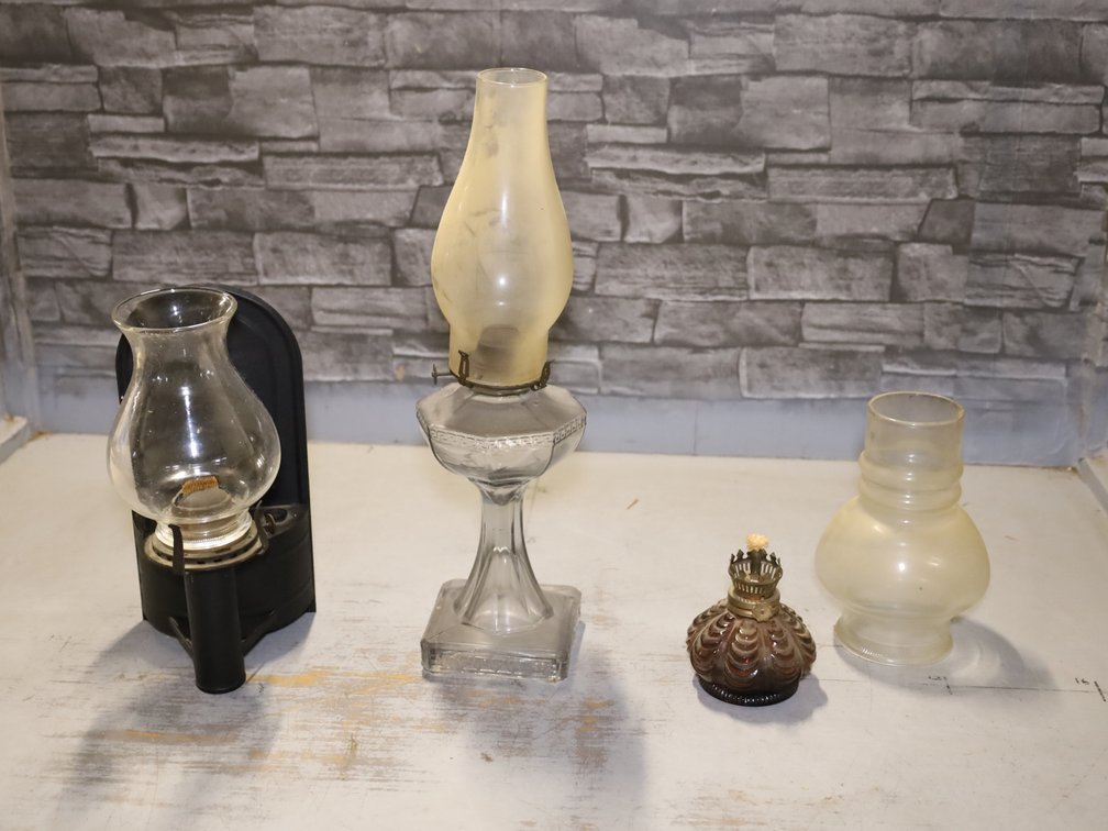 Glass Oil Lamp w/ Greek Key Pattern, Wall Mount Oil Lamp...
