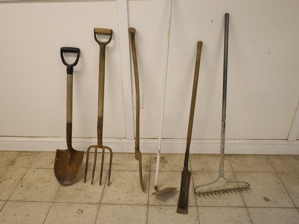 Round Point Shovel, Spading Fork, Garden Rake, Curved Blade Spade & More!