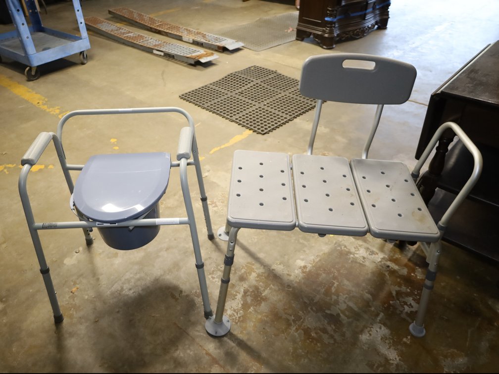 Bedside Commode & Bath Transfer Bench w/ Back