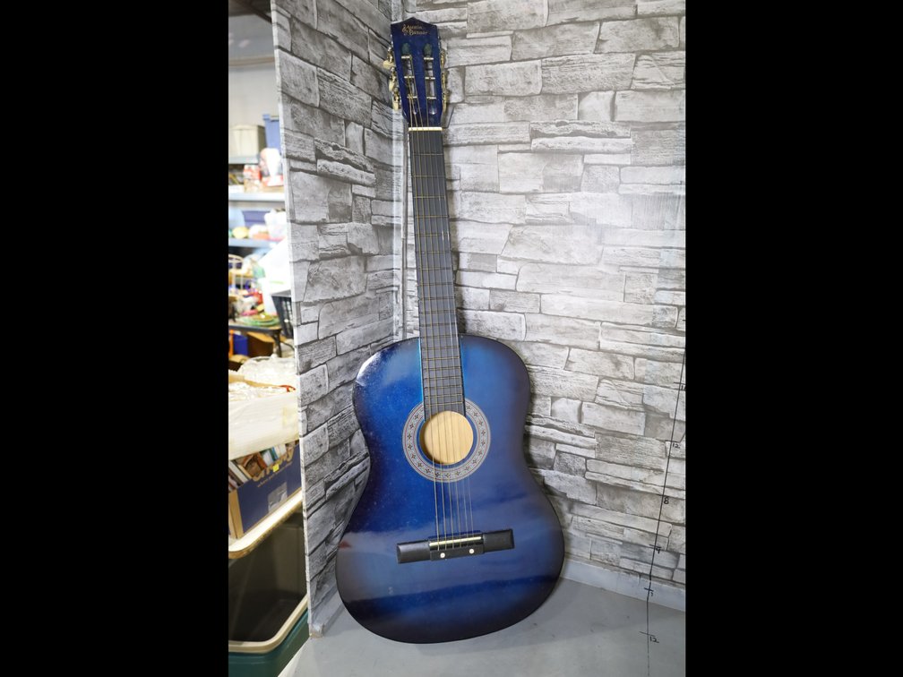 Austin Bazaar 38" Blue Guitar with Strap