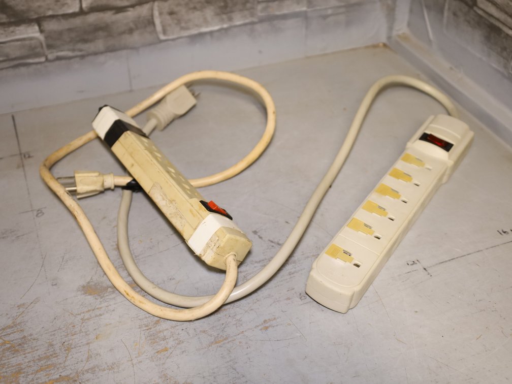 (2) 6-Outlet Power Strips w/ Switches & Extension Cords