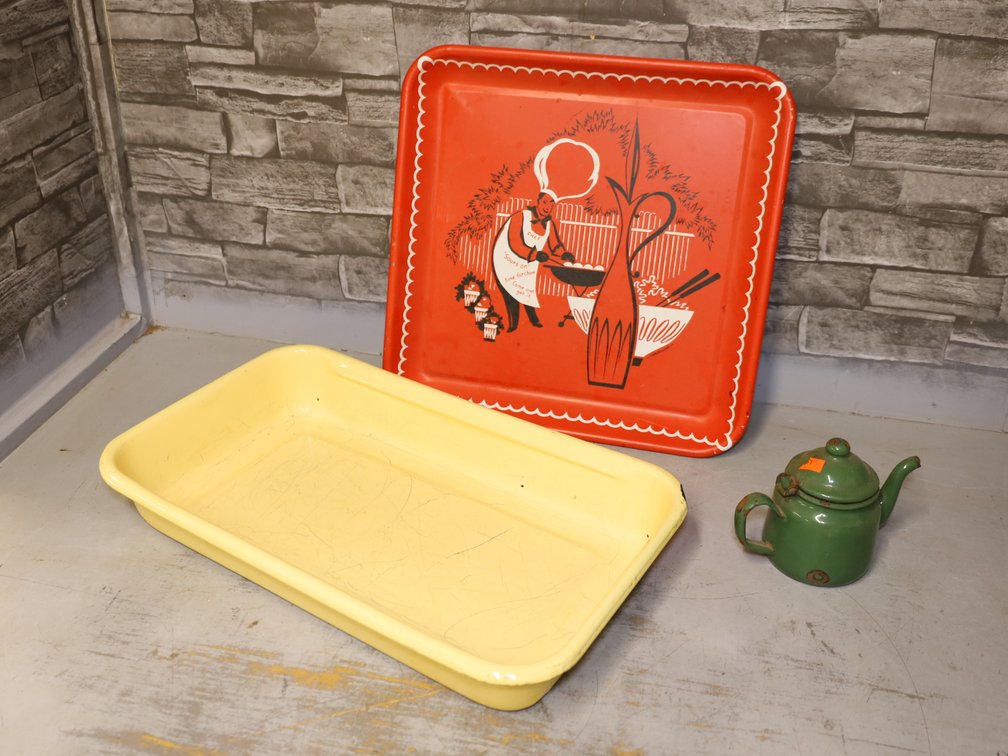 Chef BBQ Metal Serving Tray, Enamel Baking Pan and More!