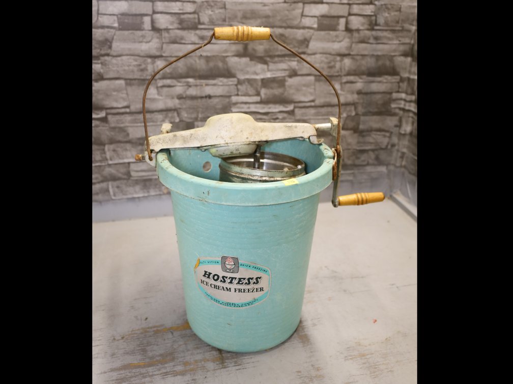Vintage Hostess Hand-Crank Ice Cream Freezer
