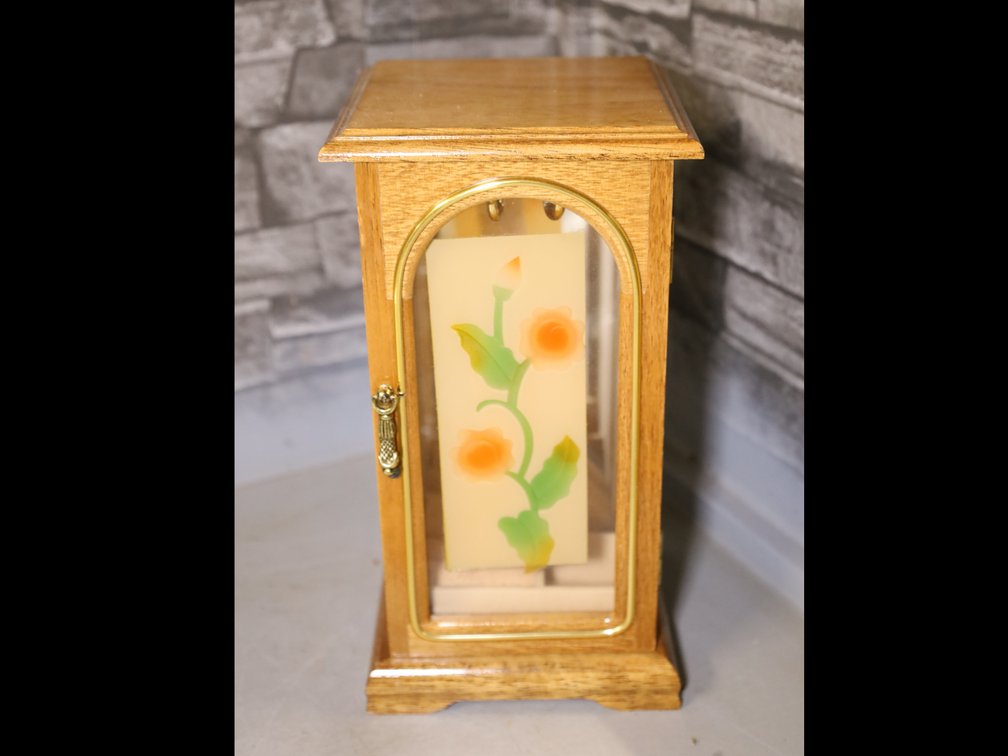 Blockbuster Video Visor, Oak Jewelry Cabinet w/ Mirror & Glass Door