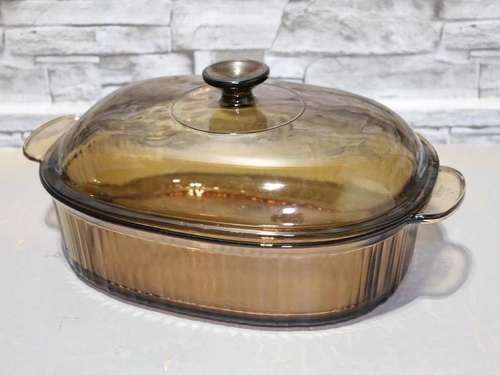 Amber Vision 4L with lid and 3 glass baking pans
