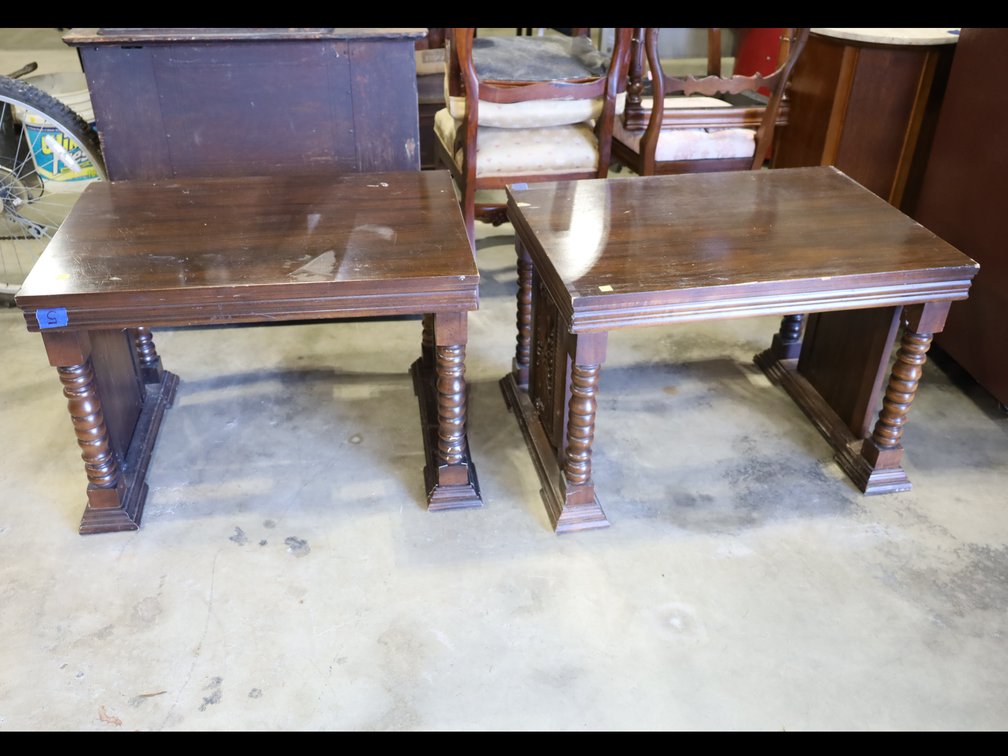2 square wooden end/accent tables