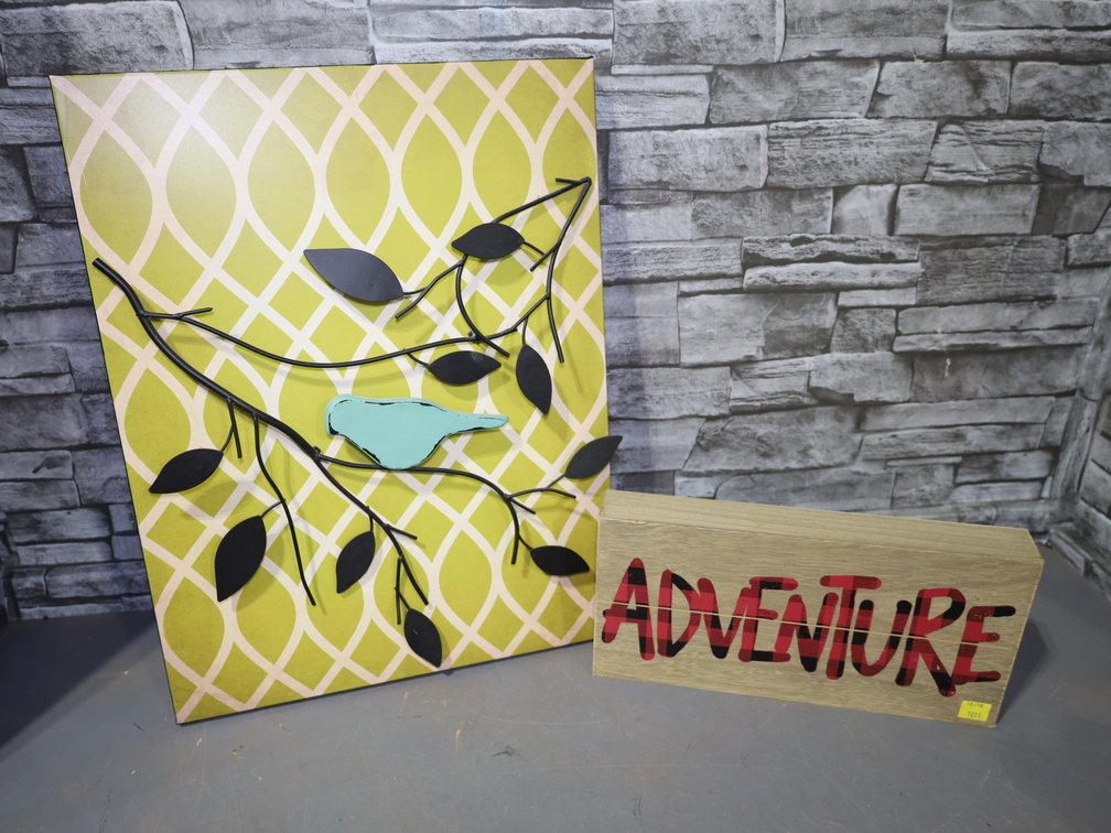 Metal hanging cow birdhouse, memories box,  and more